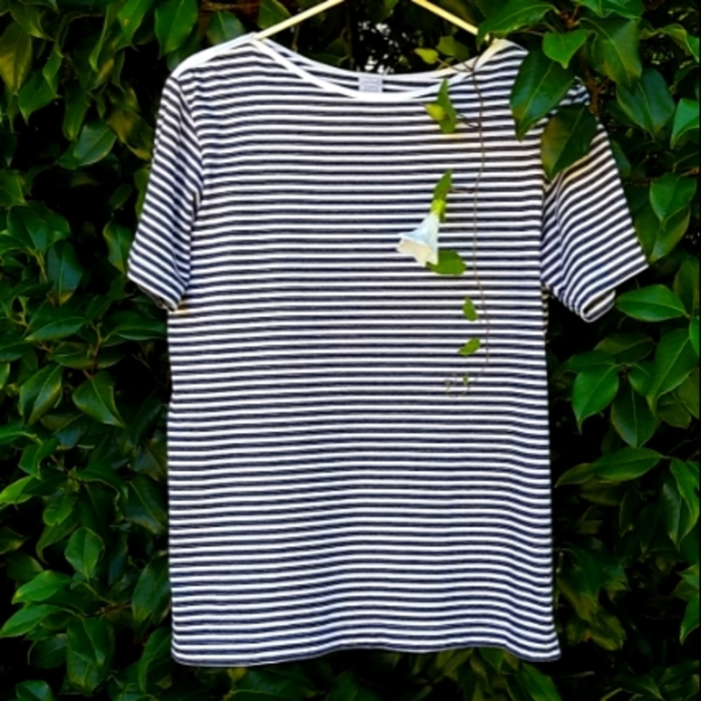 Bateau blue & white stripe Lands End tee shirt